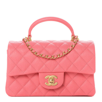 Chanel Caviar Quilted Mini Top Handle Rectangular Flap Pink 1 of 11