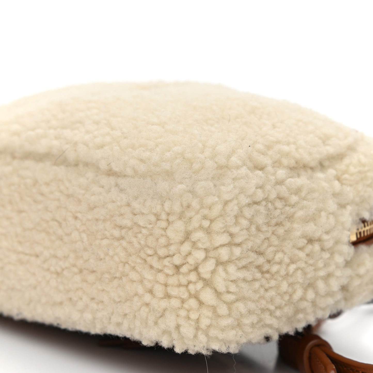 Shearling Monogram Lou Belt Bag Beige