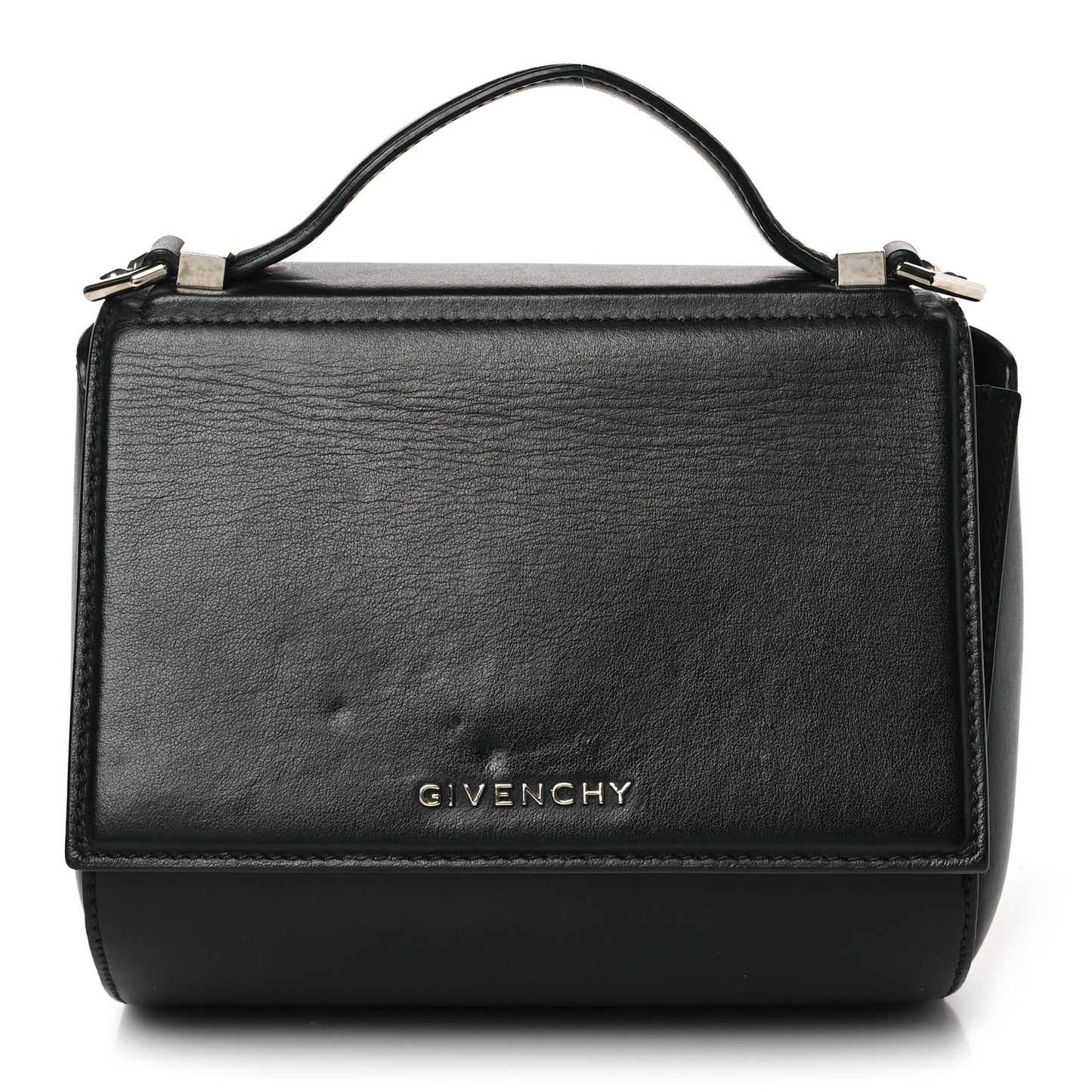 Calfskin Mini Pandora Box Chain Crossbody Bag Black