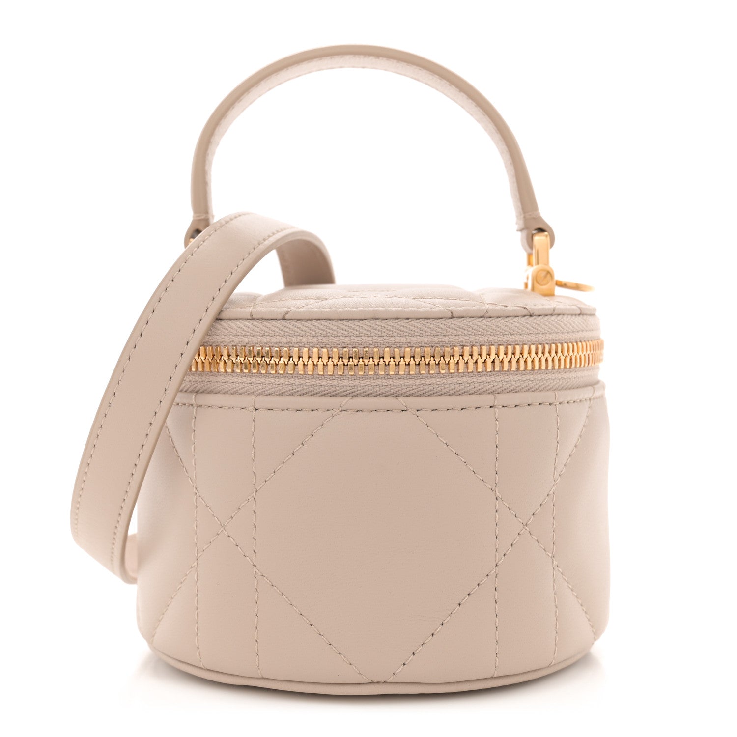 Christian Dior Lambskin Cannage Micro Lady Dior Vanity Case Light Beige 1 of 10
