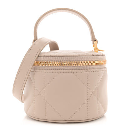 Christian Dior Lambskin Cannage Micro Lady Dior Vanity Case Light Beige 1 of 10