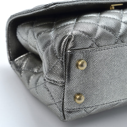 Chanel Metallic Caviar Quilted Mini Coco Handle Flap Silver 5 of 9