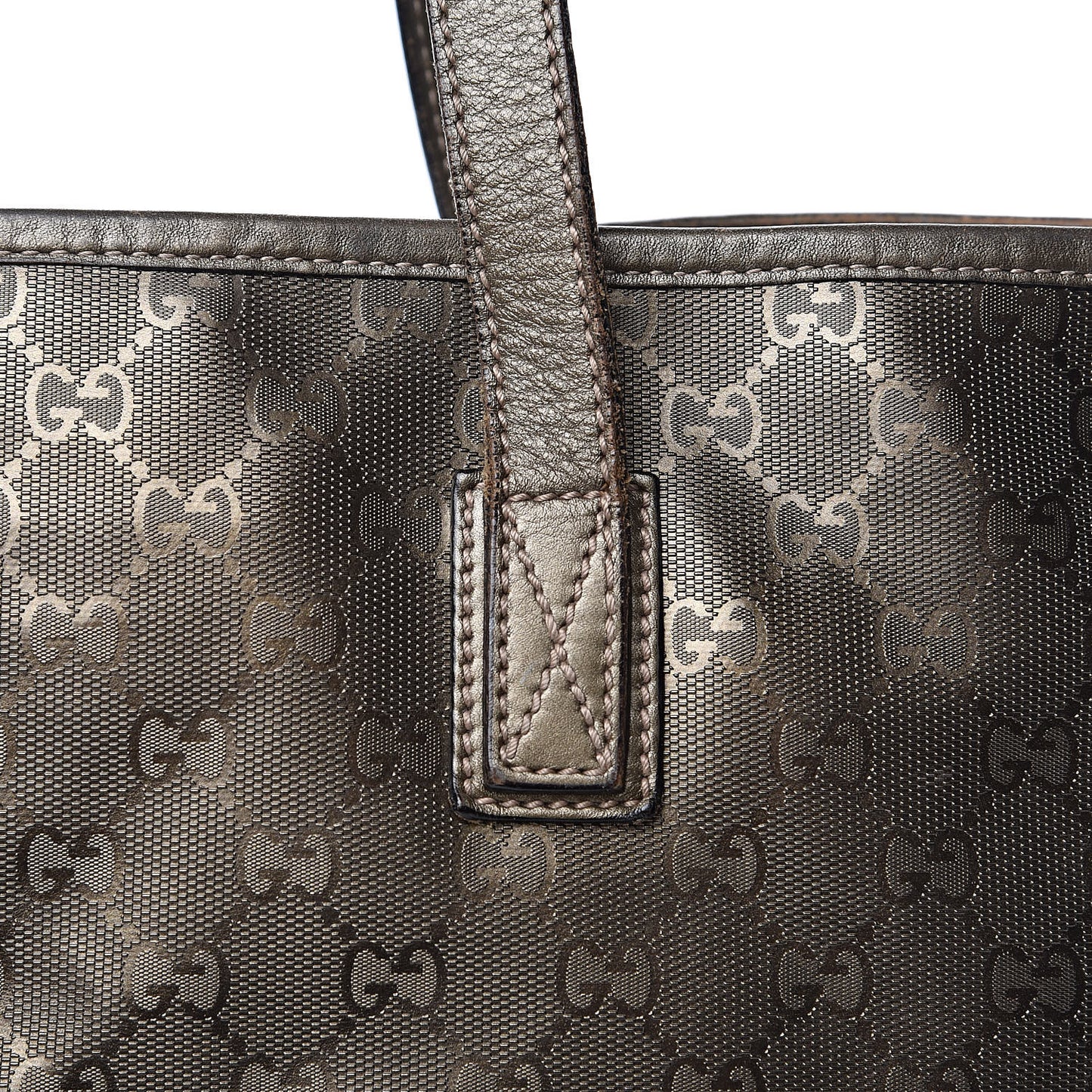 Imprime Monogram Medium Zippered Shopping Tote Pewter