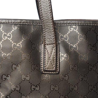 Gucci Imprime Monogram Medium Zippered Shopping Tote Pewter 13 of 16
