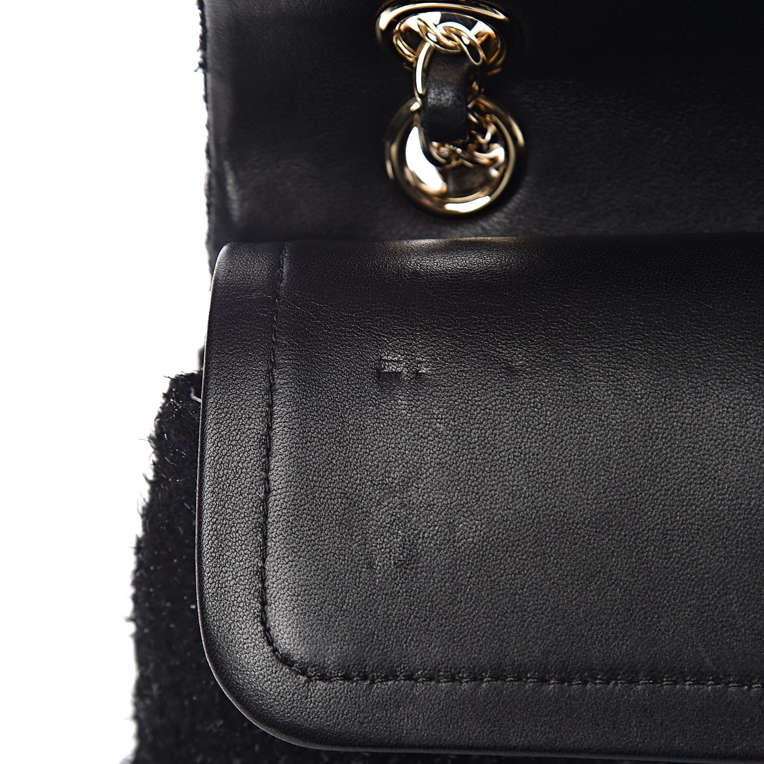 Chanel Tweed Lambskin Charms Embroidered Medium Double Flap Black 12 of 19