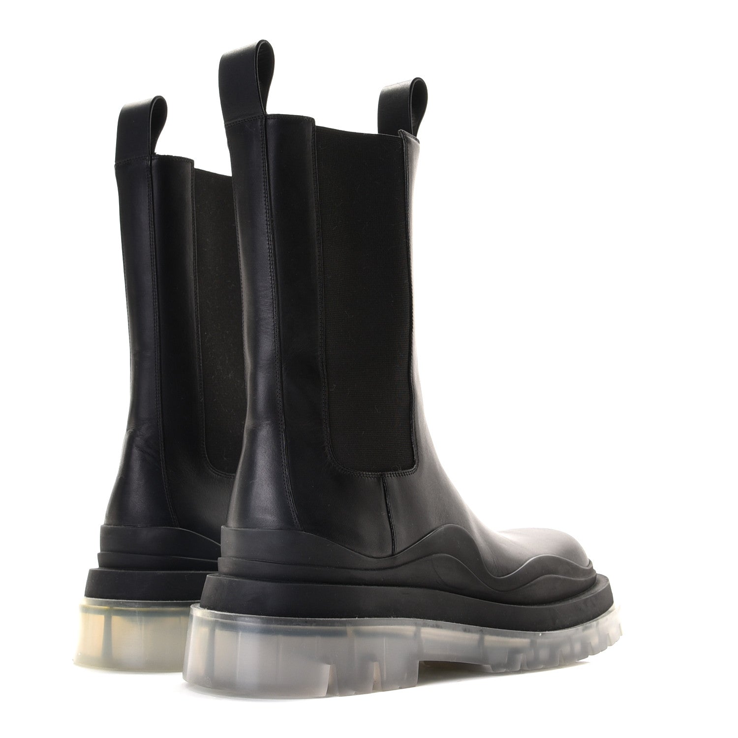 Bottega Veneta Calfskin The Tire Chelsea Boots 40 Black Transparent 4 of 10