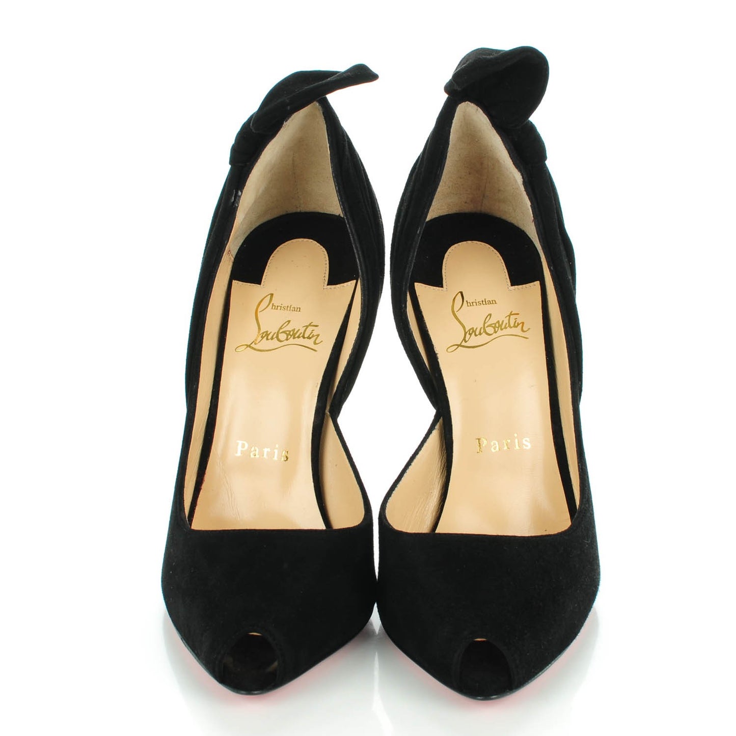 Suede Barbara 100 Peep Toe Pumps 37.5 Black