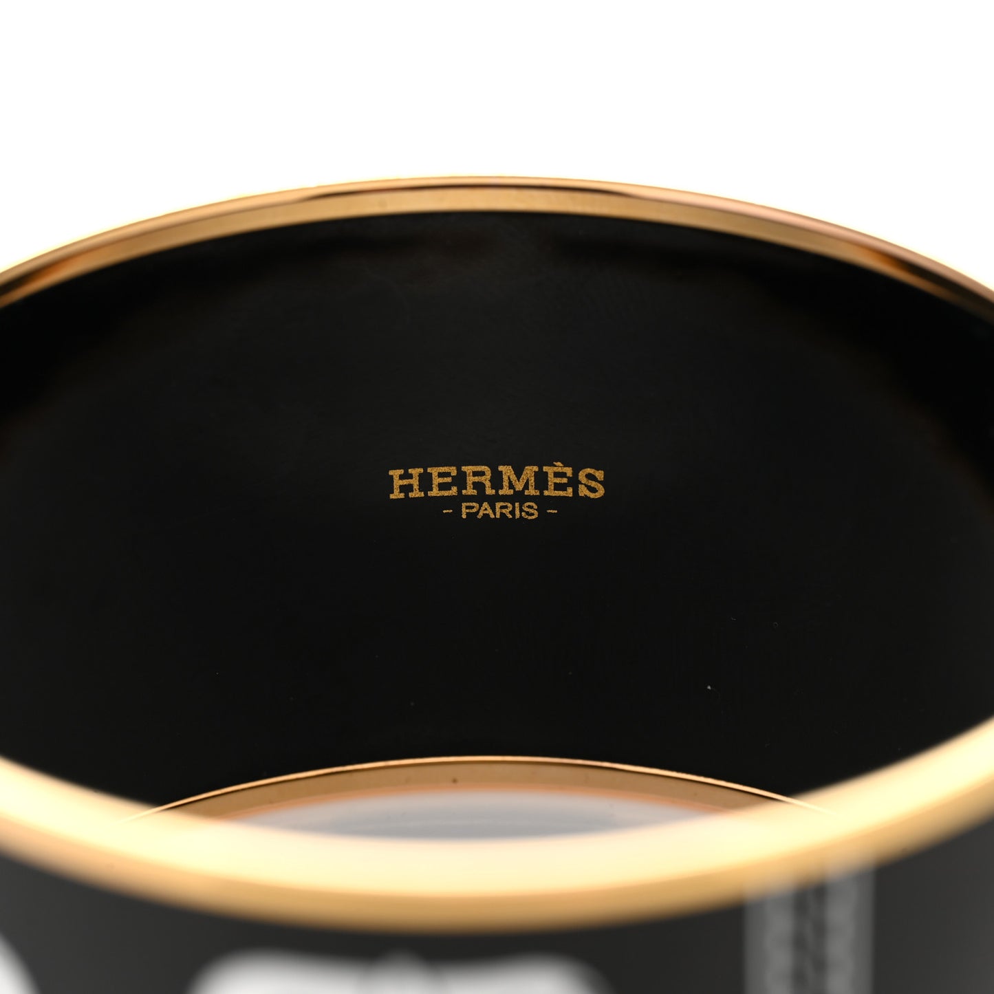 Enamel Printed Harnais Des Presidents Extra Wide Bracelet 62 Black