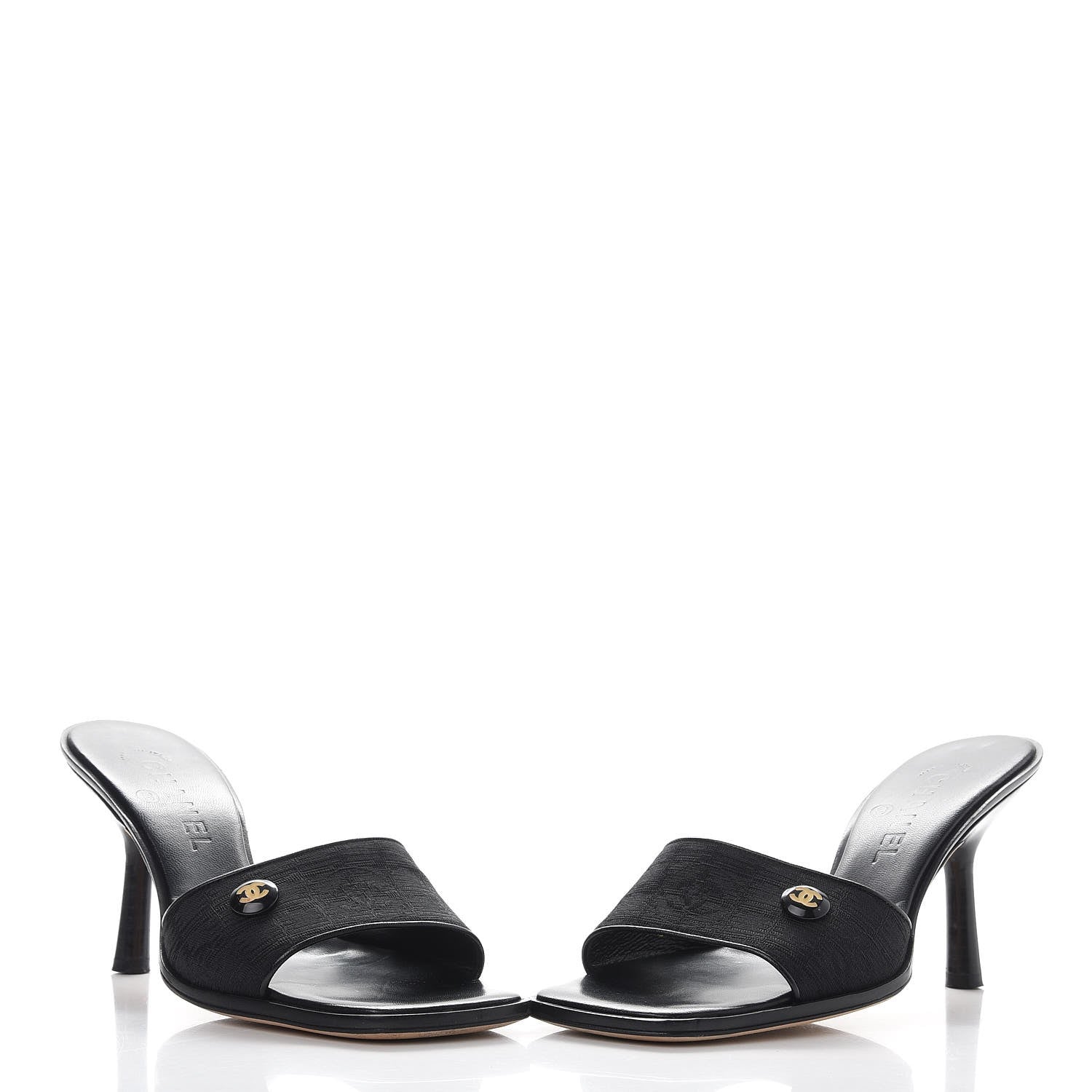 Chanel Nylon Travel Ligne CC Mules 37 Black 6 of 11