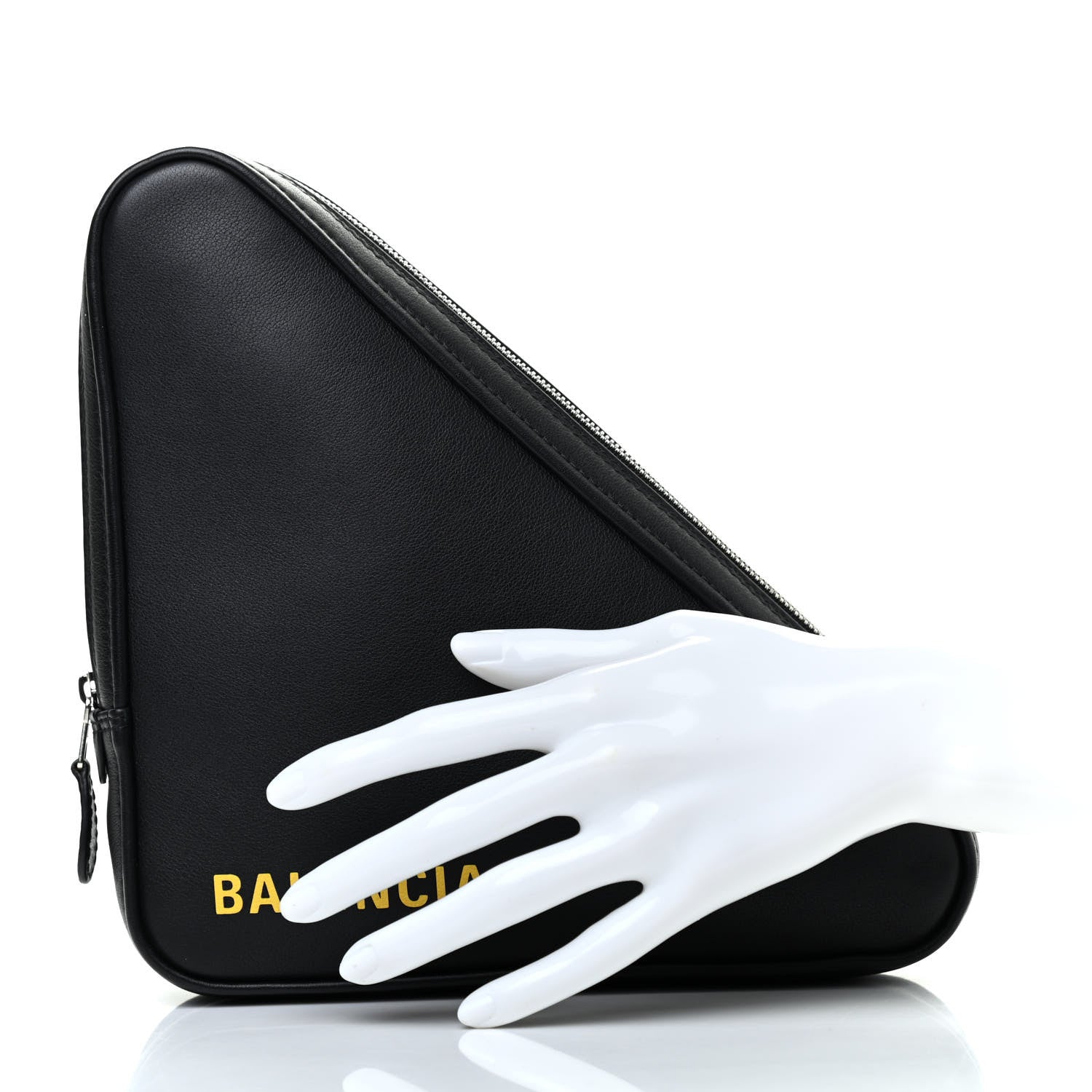 Balenciaga Calfskin M Triangle Pouch Black 2 of 7