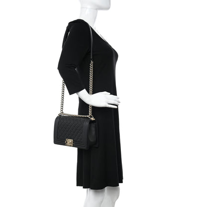 Chanel Calfskin Quilted Medium Boy Flap Black 2 of 10