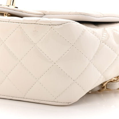 Chanel Patent Quilted Mini Square Flap White 10 of 17