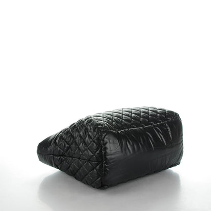 Chanel Nylon Quilted Large Coco Cocoon Tote Black Red 4 of 7