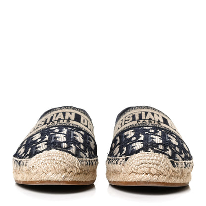 Christian Dior Oblique Embroidered Granville 15mm Espadrilles 38.5 Deep Blue 2 of 11