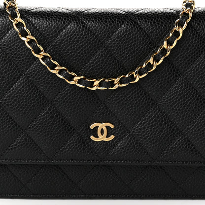 Chanel Caviar Quilted Wallet on Chain WOC Black 9 of 12