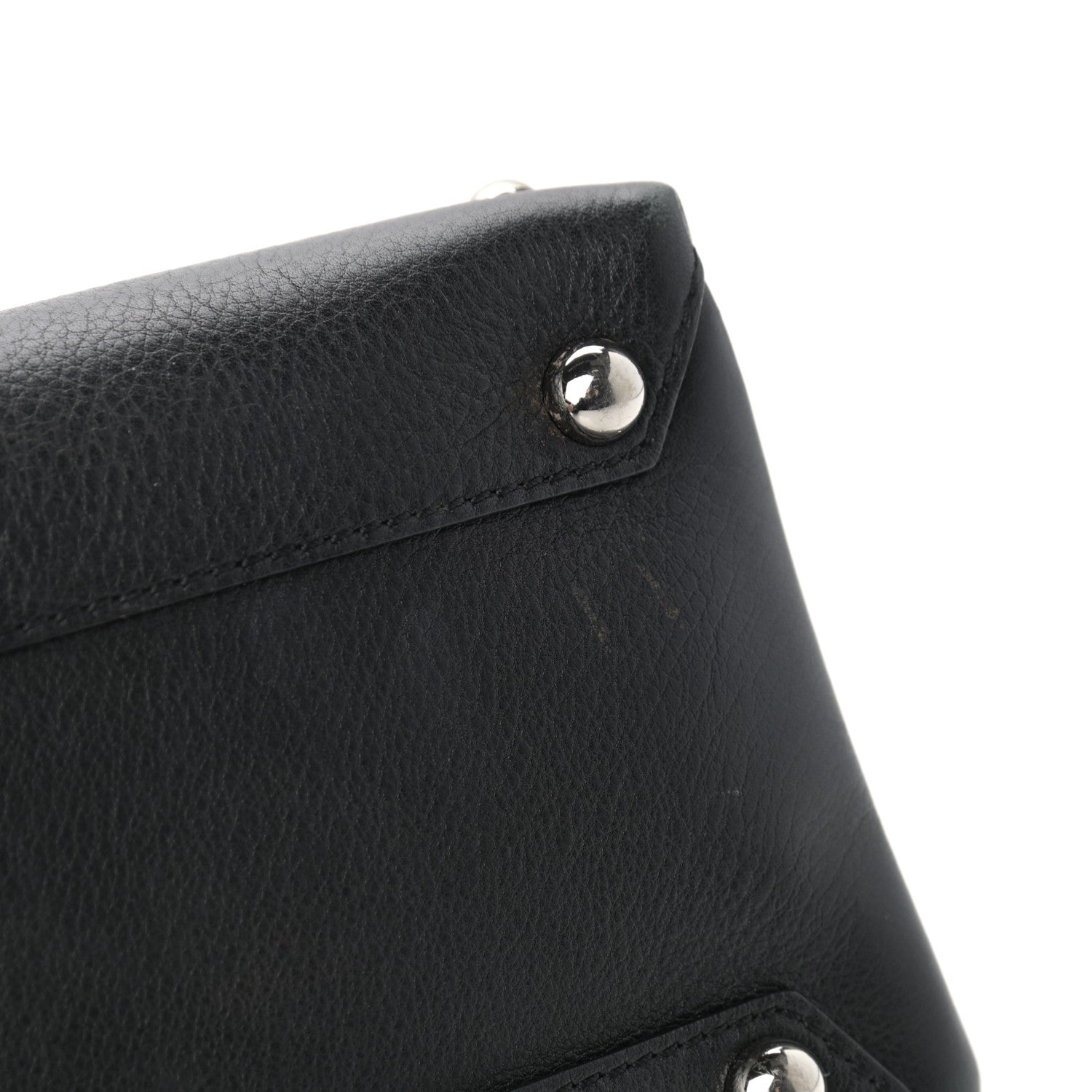 Burberry Pebbled Calfskin House Check Studded Baby Banner Tote Black 11 of 14