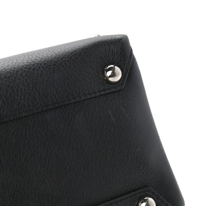 Burberry Pebbled Calfskin House Check Studded Baby Banner Tote Black 11 of 14