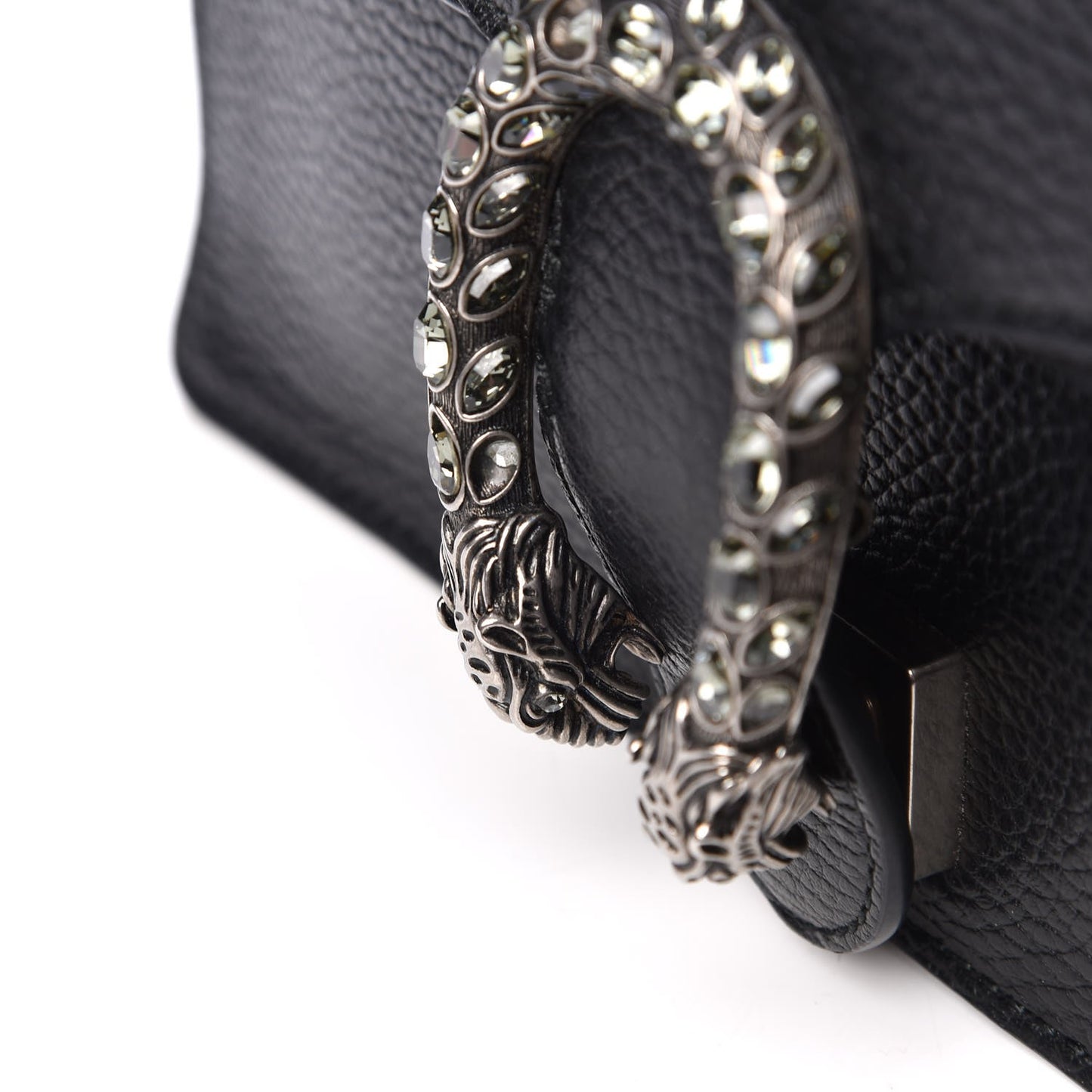 Pebbled Calfskin Small Dionysus Shoulder Bag Black