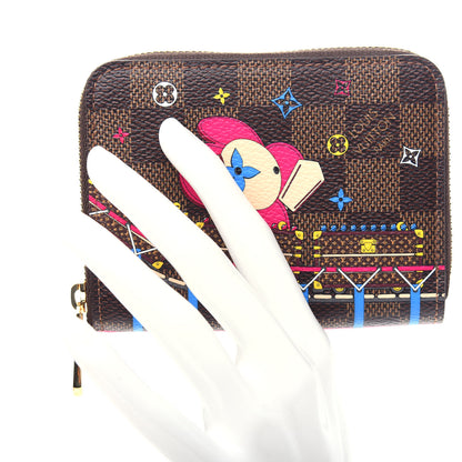 Louis Vuitton Damier Ebene 2020 Christmas Animation Roller Coaster Zippy Coin Purse Pivoine 2 of 8