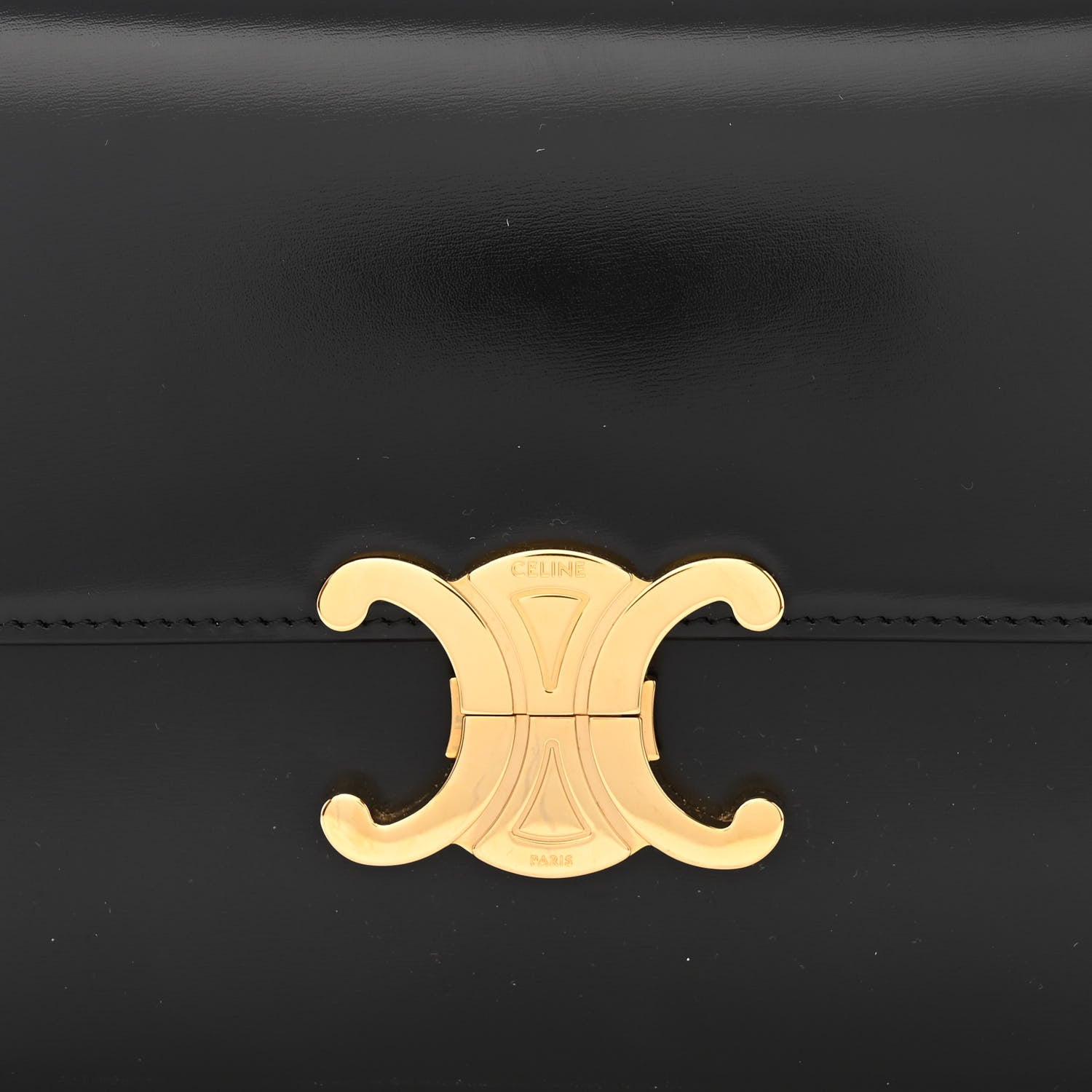 Celine Shiny Calfskin Medium Triomphe Black 9 of 11