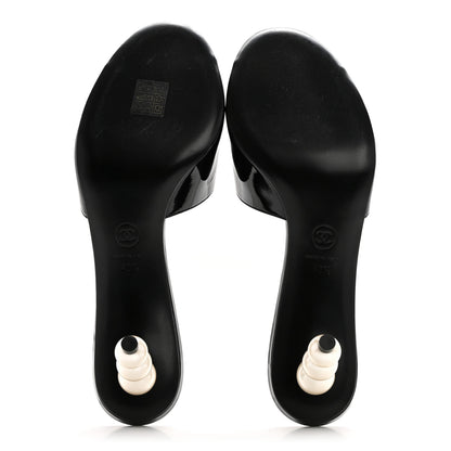 Chanel Patent Lambskin Pearl Mules 40.5 Black 5 of 13