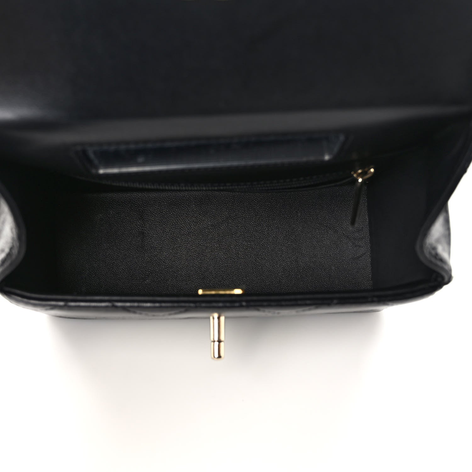 Chanel Shiny Calfskin Quilted Small CC Top Handle Box Bag Black 5 of 10