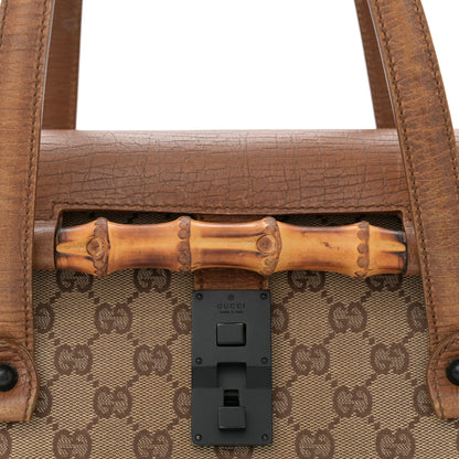 Gucci Monogram Bamboo Bullet Satchel Brown 8 of 13
