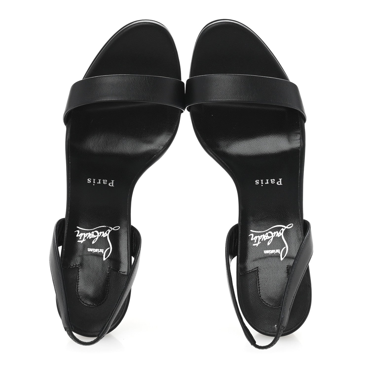 Christian Louboutin Calfskin O Marylin 85 Slingback Sandal Heels 39 Black 2 of 9