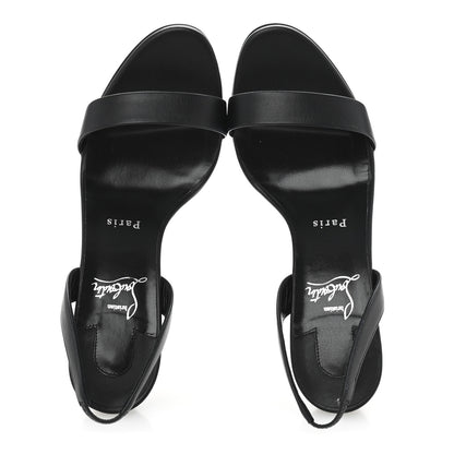 Christian Louboutin Calfskin O Marylin 85 Slingback Sandal Heels 39 Black 2 of 9