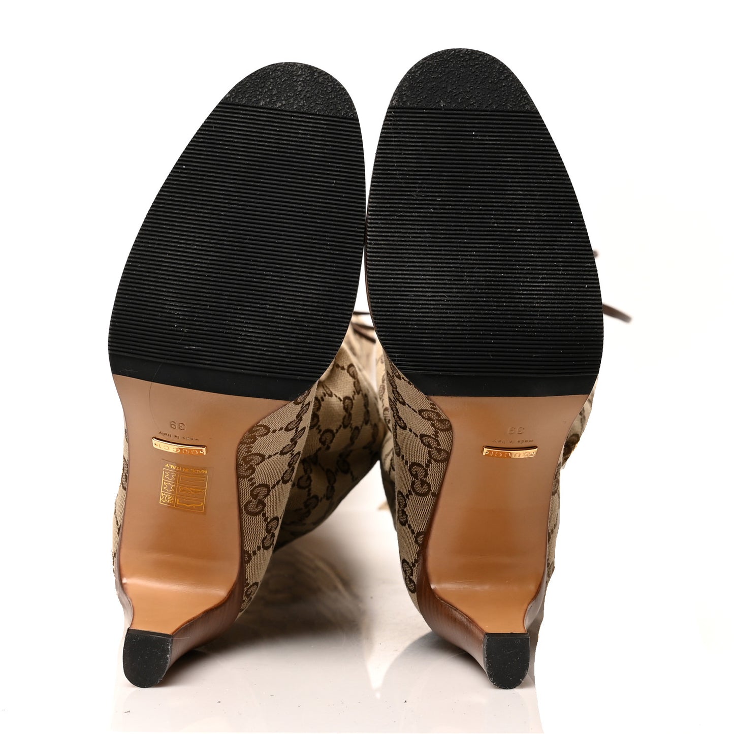 Monogram Over the Knee Boots 39 Beige Ebony