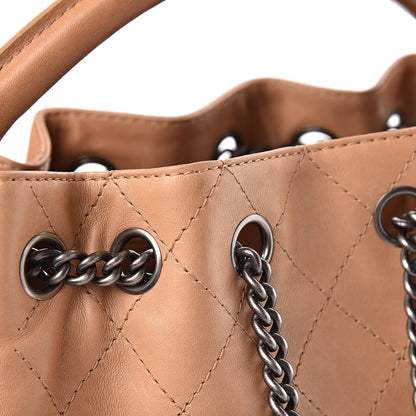 Chanel Calfskin Stitched Medium Urban Luxury Drawstring Backpack Beige 14 of 15