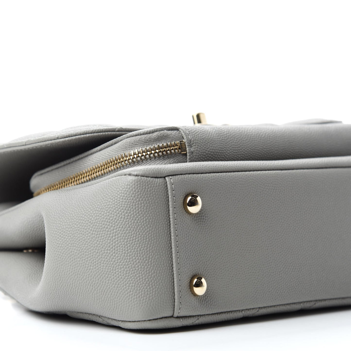 Caviar Quilted Small Business Affinity Flap Grey