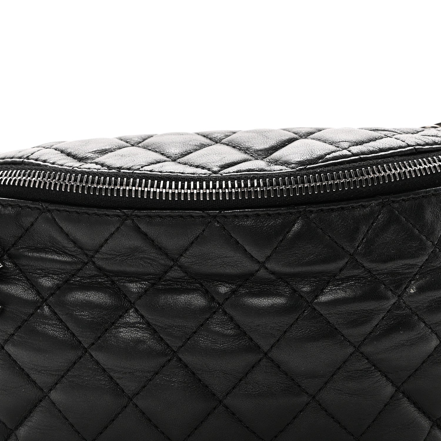Chanel Lambskin Quilted Banane Waist Bag Fanny Pack Black 8 of 10