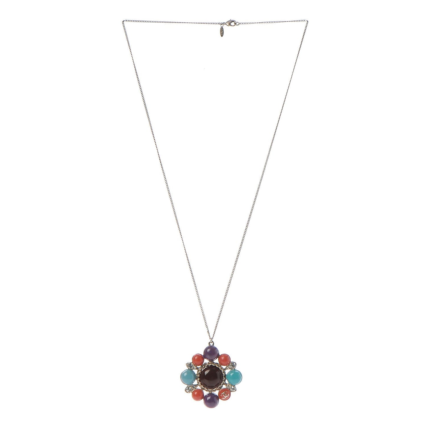 Resin Crystal CC Pendant Necklace