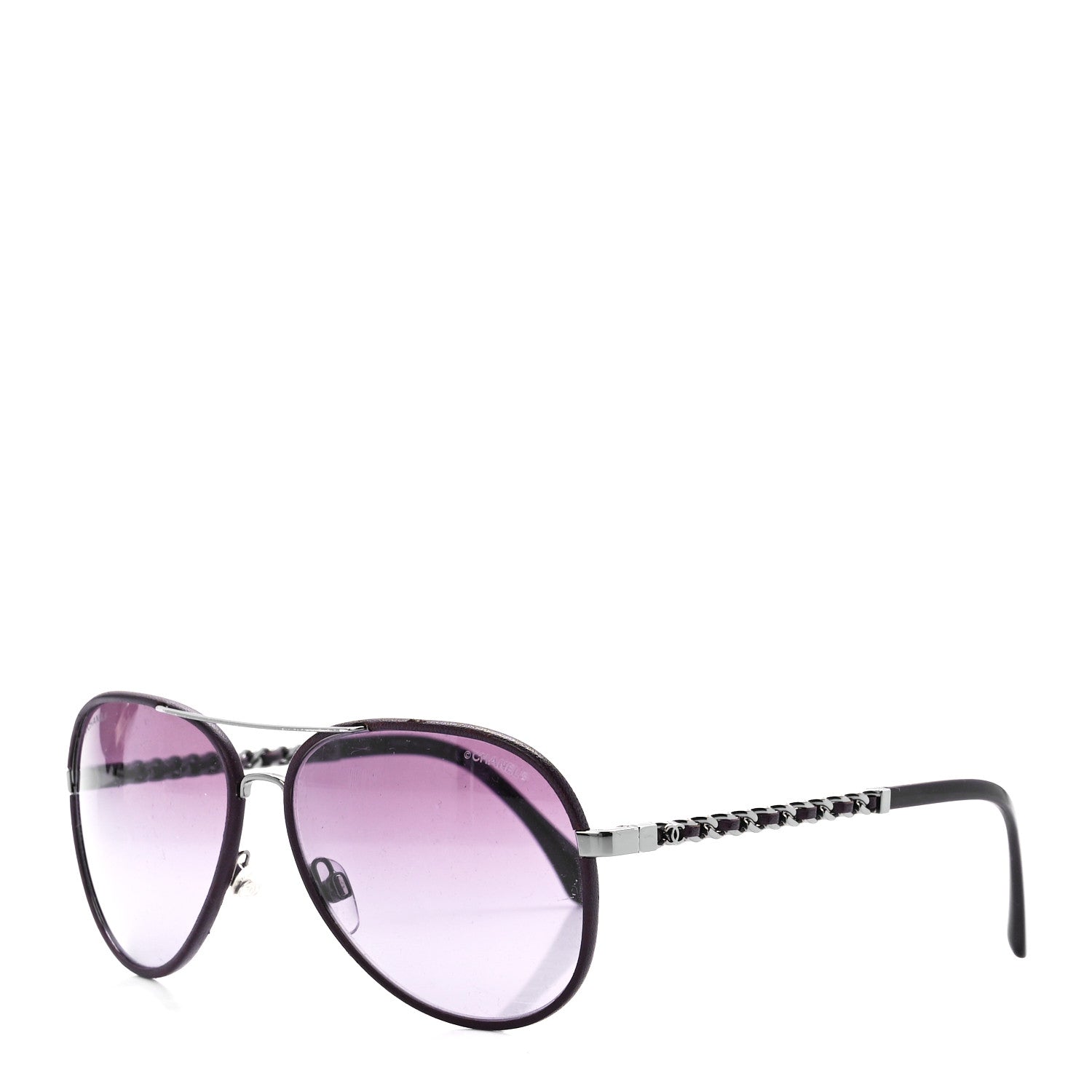Chanel Polarized Pilot Winter Sunglasses 4219-Q Purple 1 of 8