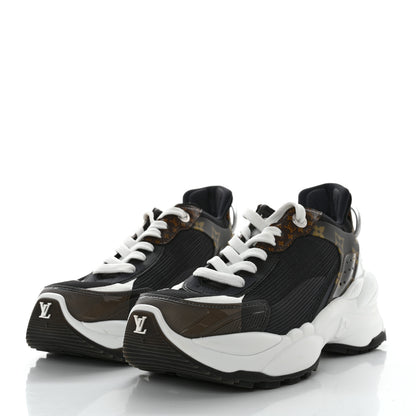 Louis Vuitton Monogram Calfskin Run 55 Sneakers 38 Black 3 of 9