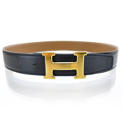 Hermes Leather Reversible H Belt Gold Black 70 1 of 7