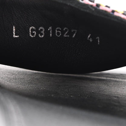 Chanel Tweed Lambskin Chain Flat Sandals 41 Black Multicolor 8 of 8