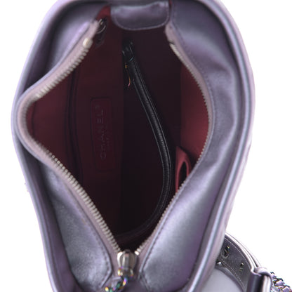 Chanel Iridescent Lambskin Calfskin Quilted Small Gabrielle Hobo Light Purple 5 of 12