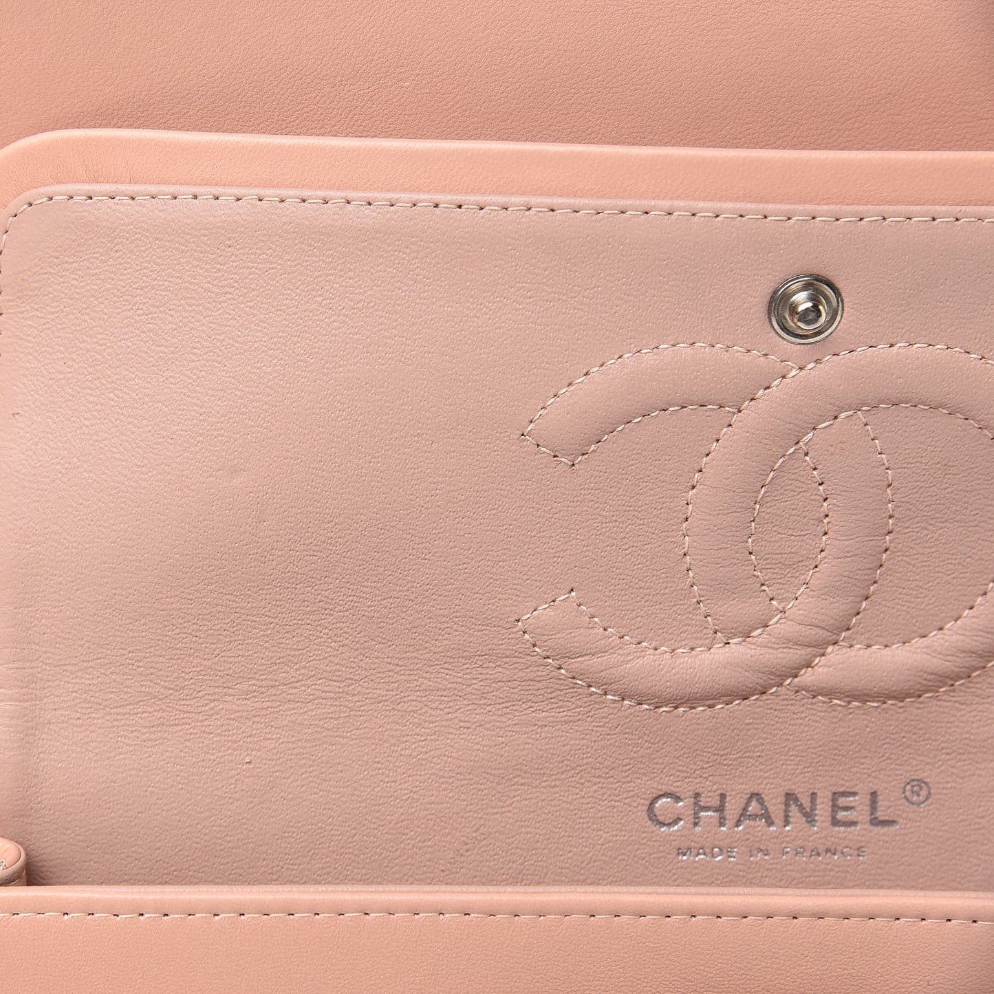 Patent Quilted Medium Double Flap Light Pink