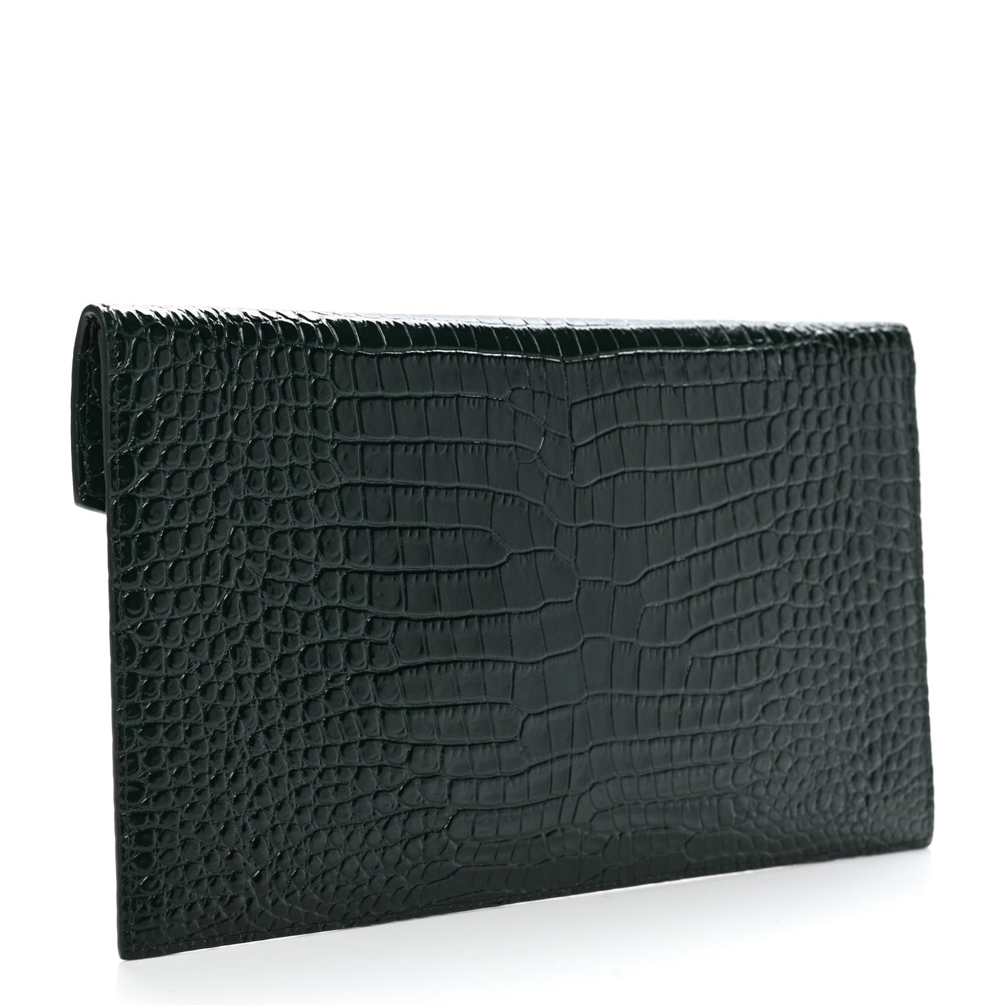 Calfskin Crocodile Embossed Uptown Monogram Pouch Mint