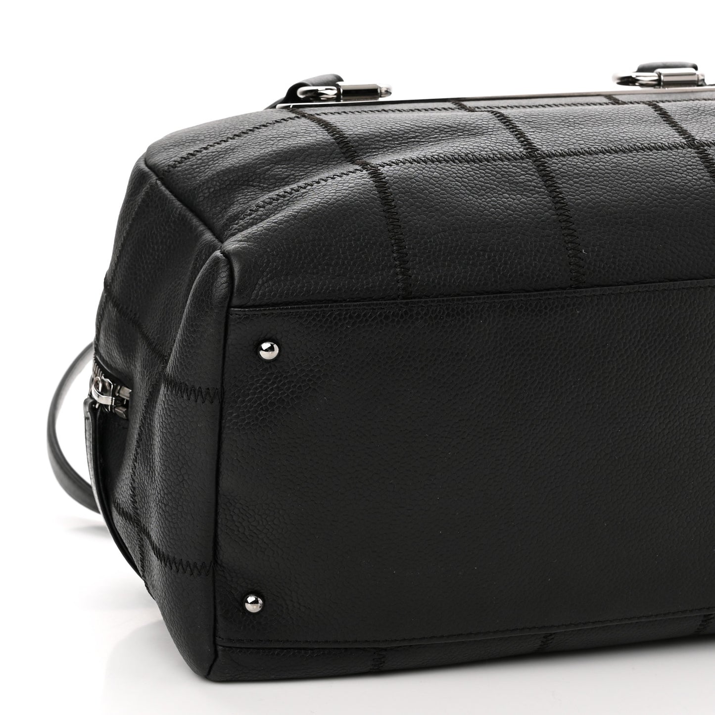 Caviar Square Stitched Bowler Black