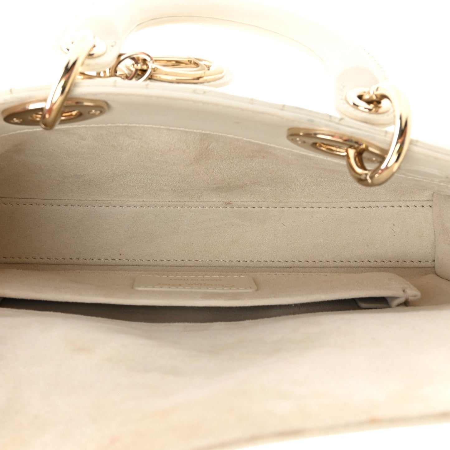 Lambskin Cannage Small Lady D-Joy Latte