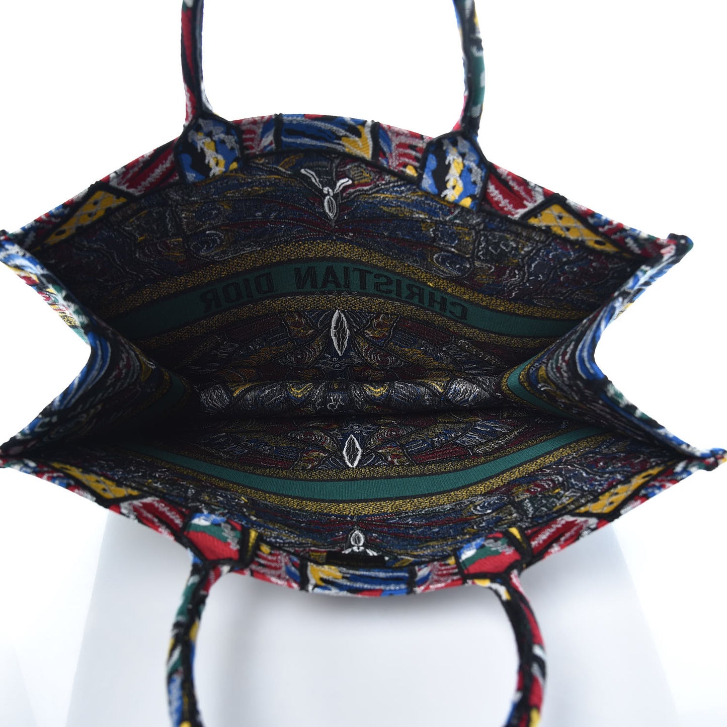 Canvas Embroidered Butterfly Book Tote Black Multicolor