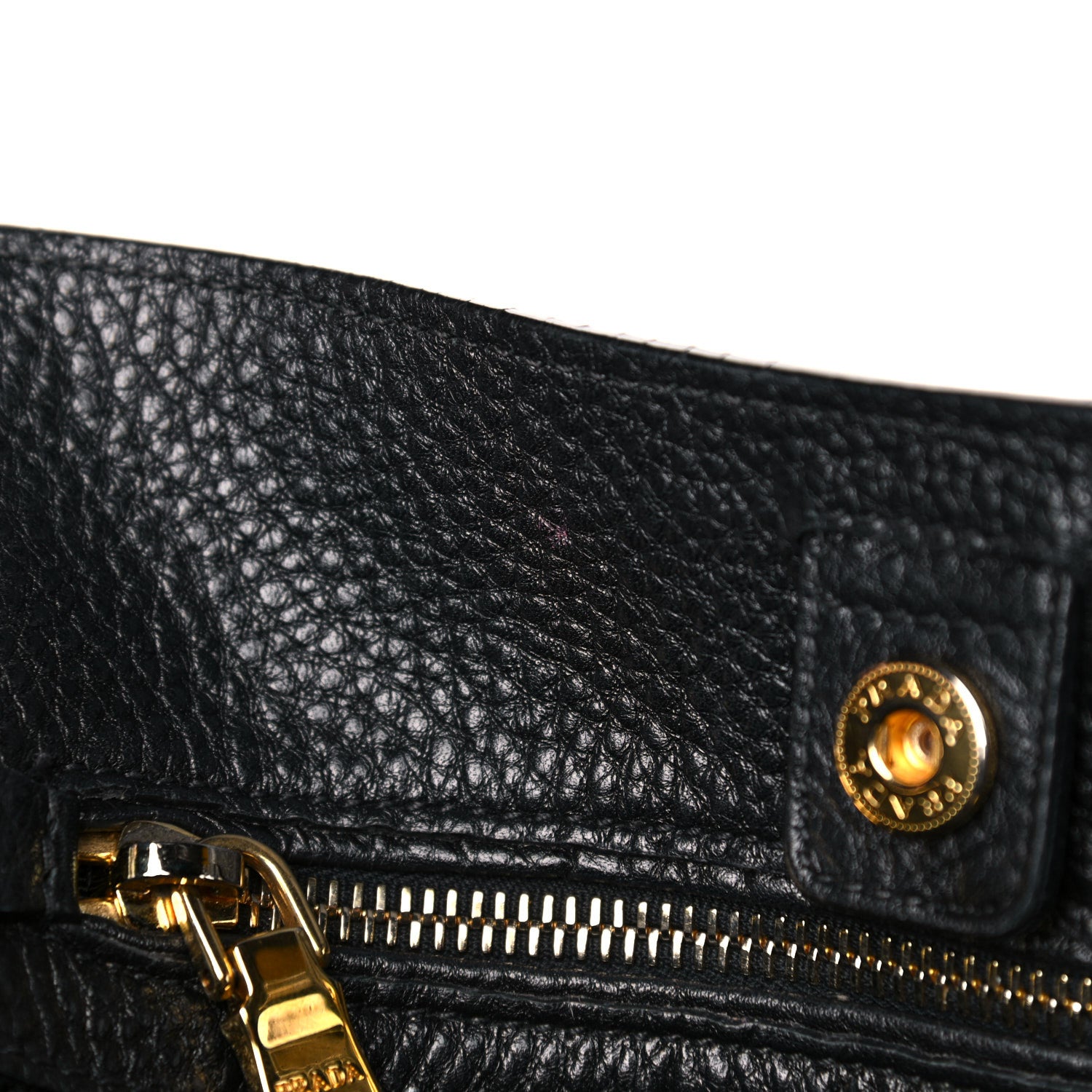 Prada Vitello Daino Side Pocket Tote Black 15 of 25