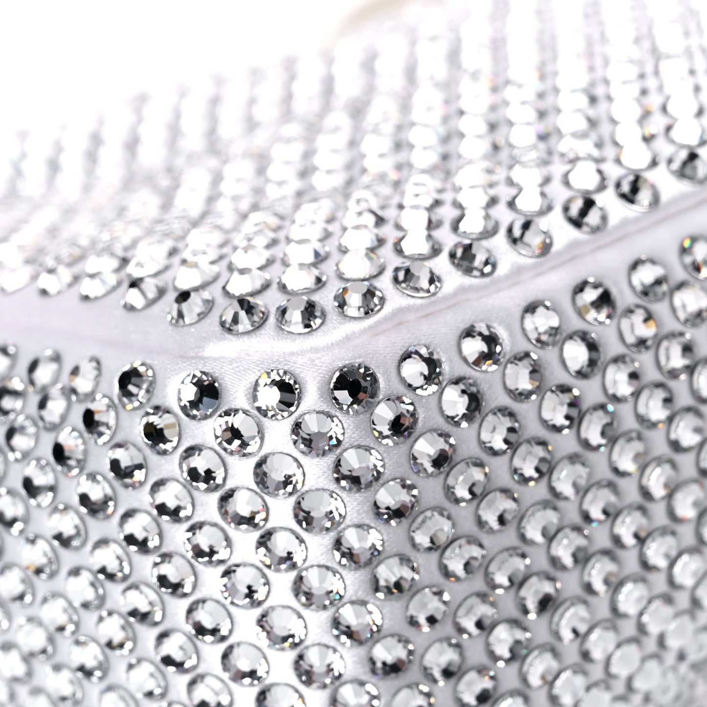 Satin Crystal Mini Re-Edition 2000 Bag White