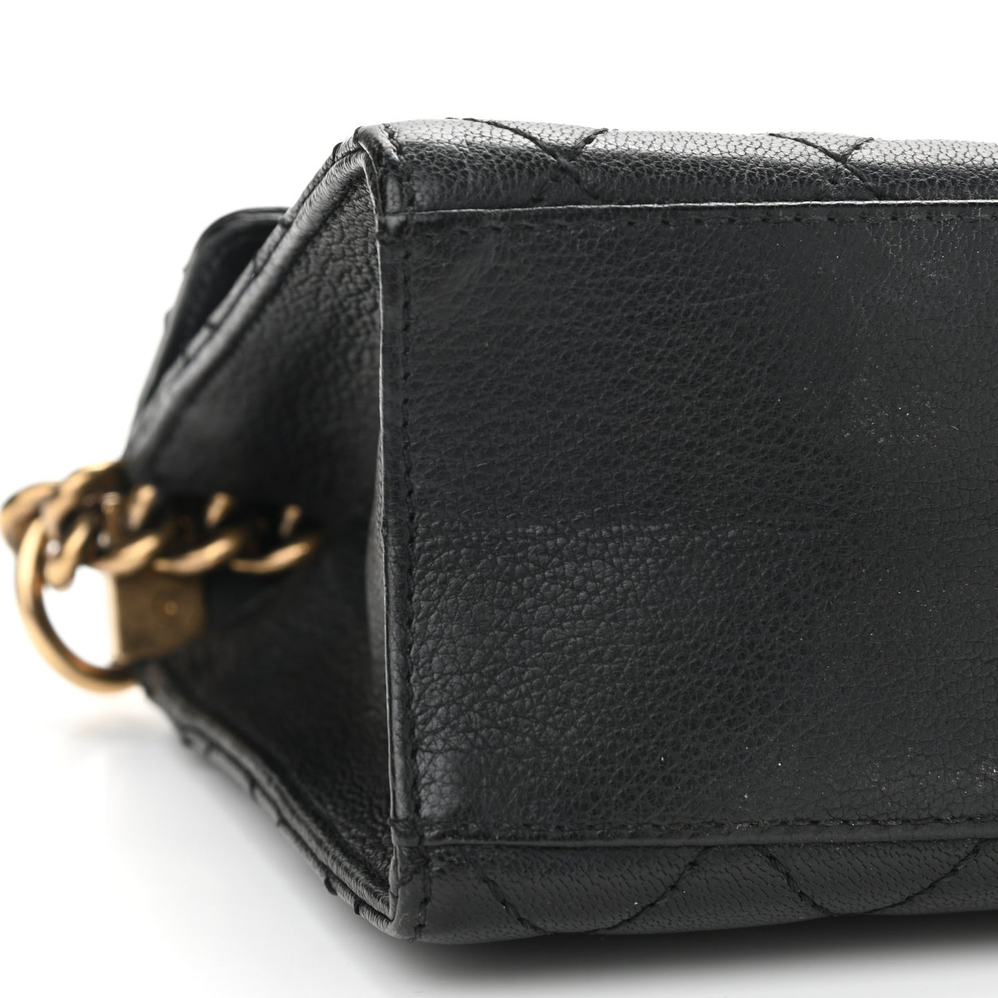 Goatskin Quilted Rita Flap Black