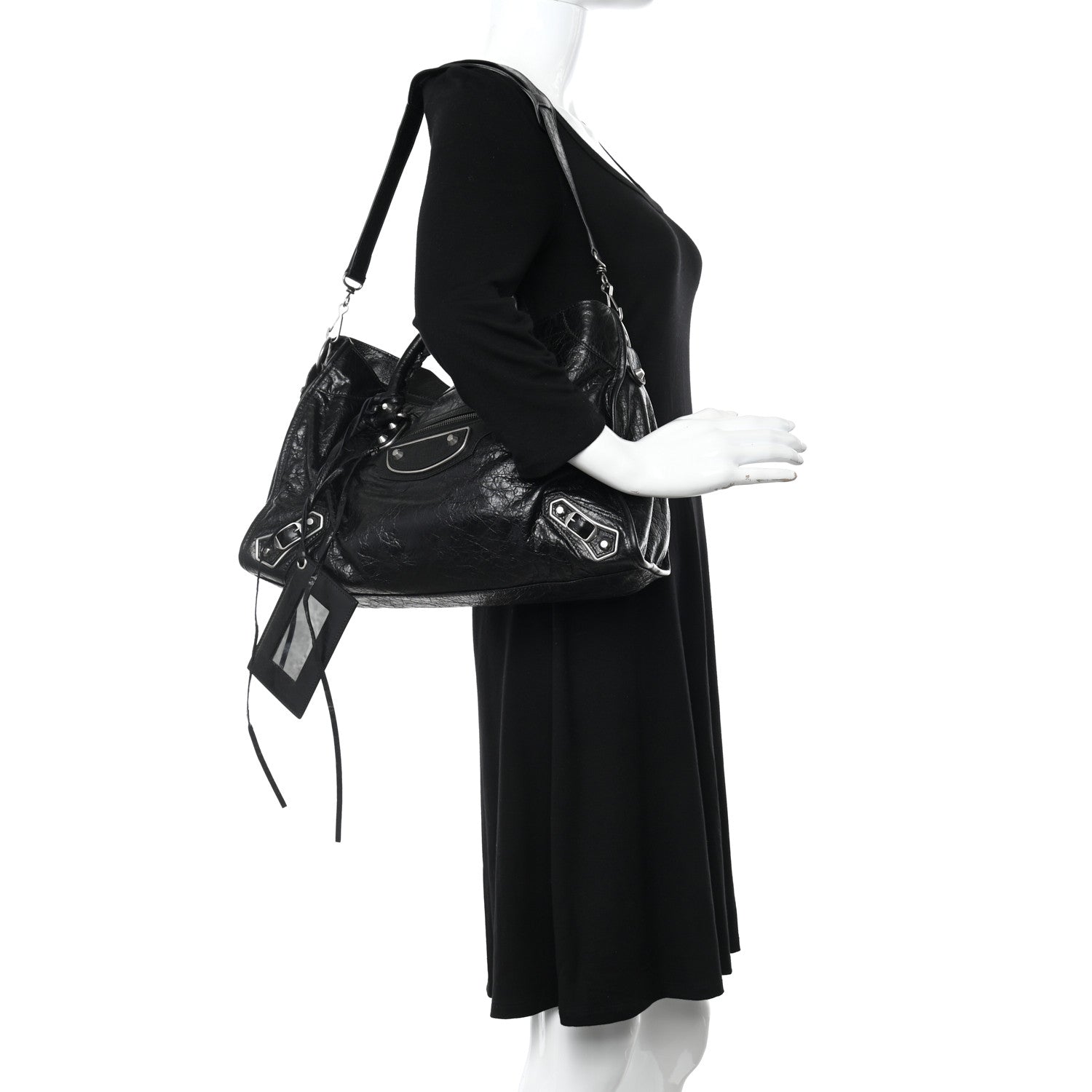 Balenciaga Agneau Silver Metallic Edge Hardware City Black 2 of 9