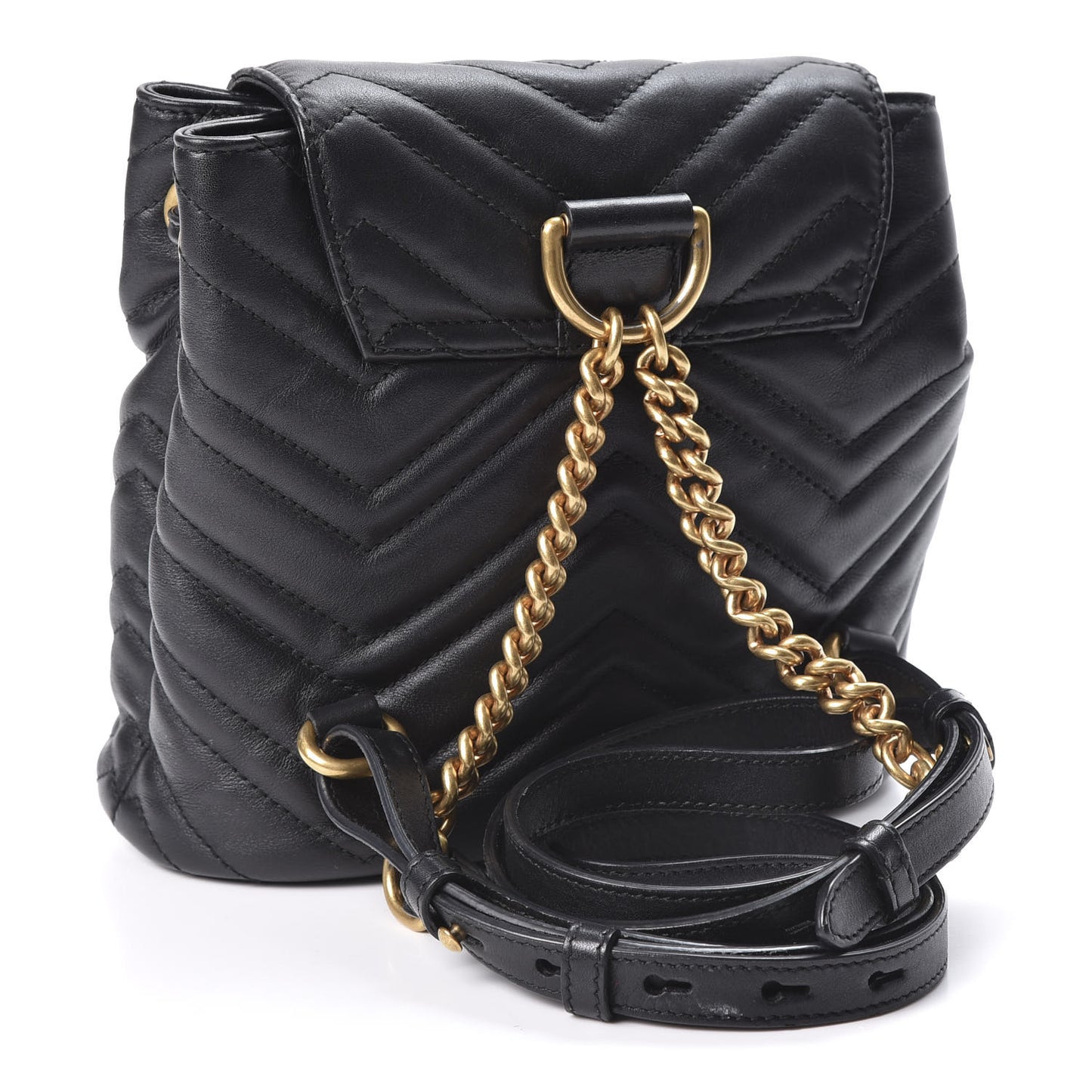 Calfskin Matelasse GG Marmont Flap Backpack Black