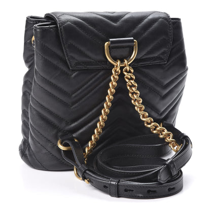 Gucci Calfskin Matelasse GG Marmont Flap Backpack Black 2 of 11
